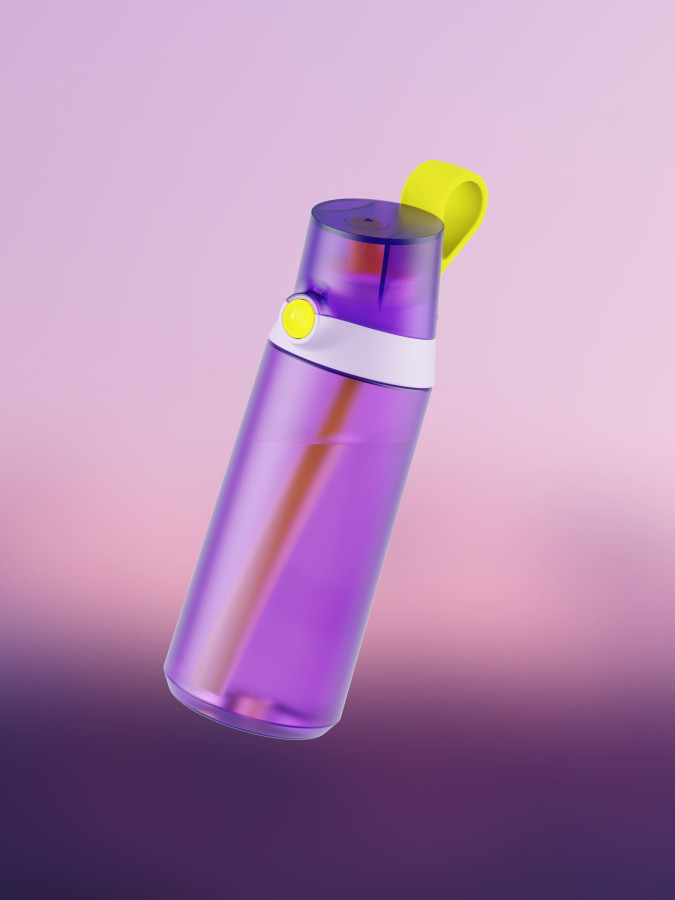 Бутылка для воды Air Up Click 600 мл (Purple & Bright Yellow)