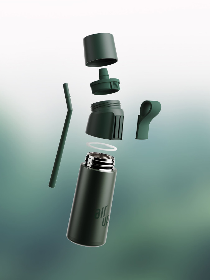 Термобутылка для воды Air Up Twist Pro Steel 480 мл (Calm Emerald)